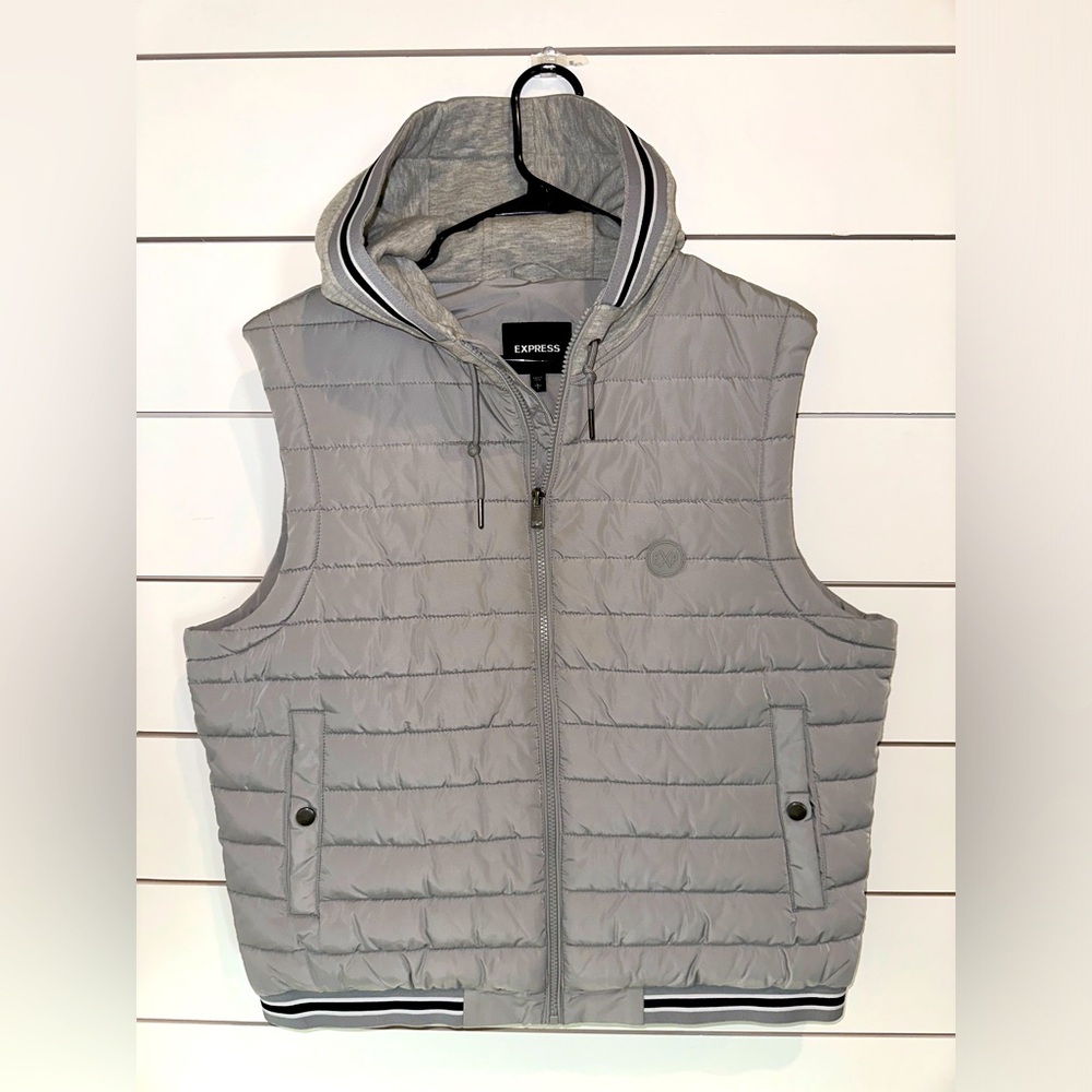Express Hooded Zip-Up Vest Size Large